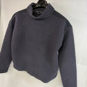 Under Armour Sherpa Fleece Mock Neck Cropped Pullover Black XL